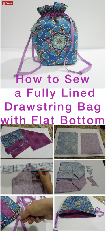 Beginner Bag SEWING PATTERN Digital File Drawstring Pouch 