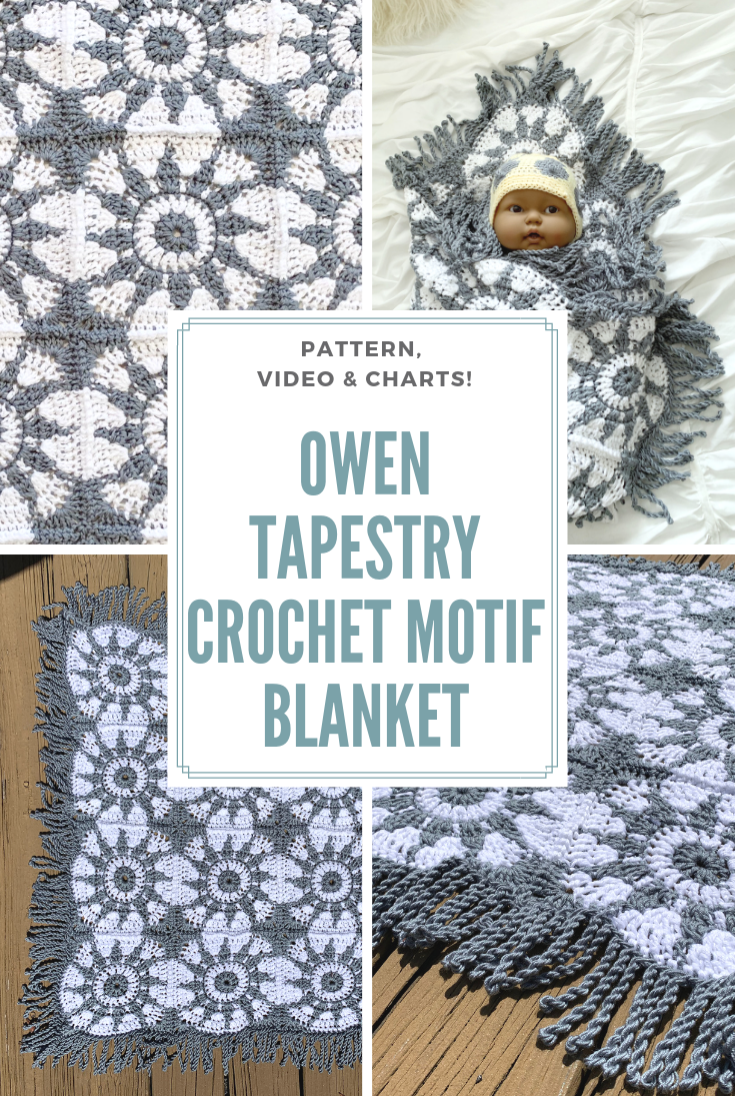 Owen Tapestry Crochet Baby Blanket with Fringe FREE Pattern