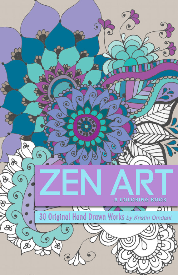 Zen Art, A Coloring Book 30 Original Hand Drawn Works Kristin Omdahl