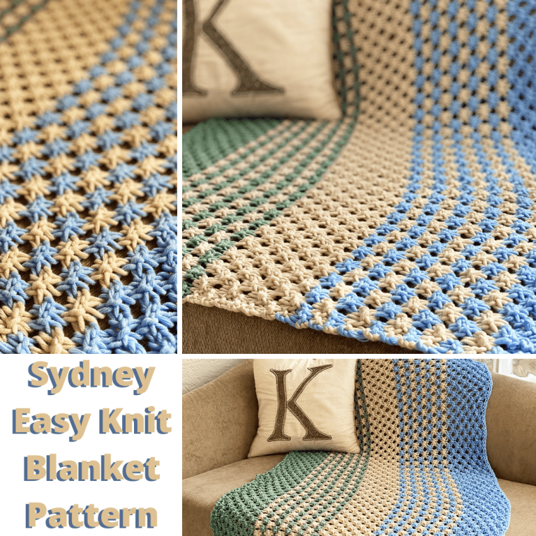 Sydney Easy Knit Afghan Throw Blanket Knitting Pattern Kristin Omdahl