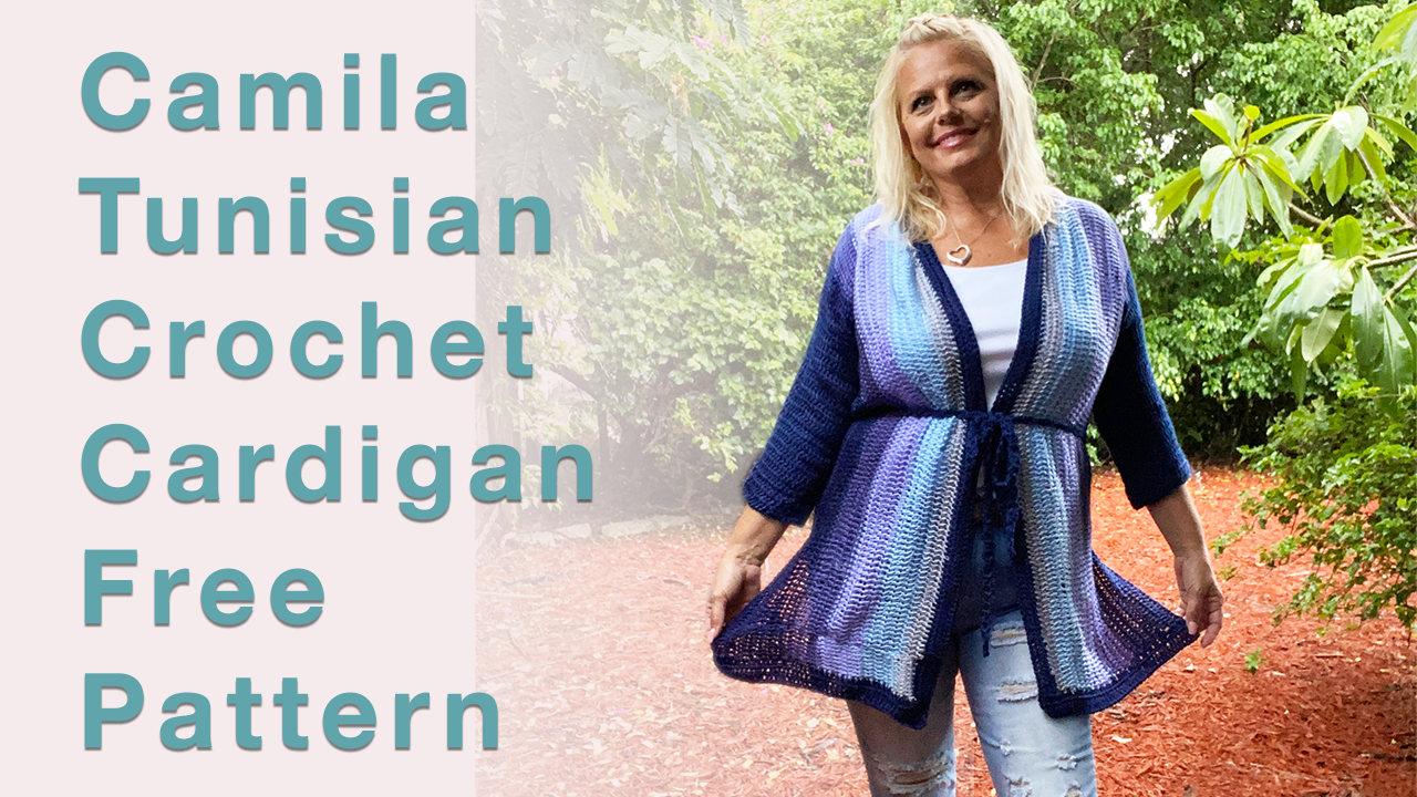 Side to side Tunisian double crochet striped cardigan