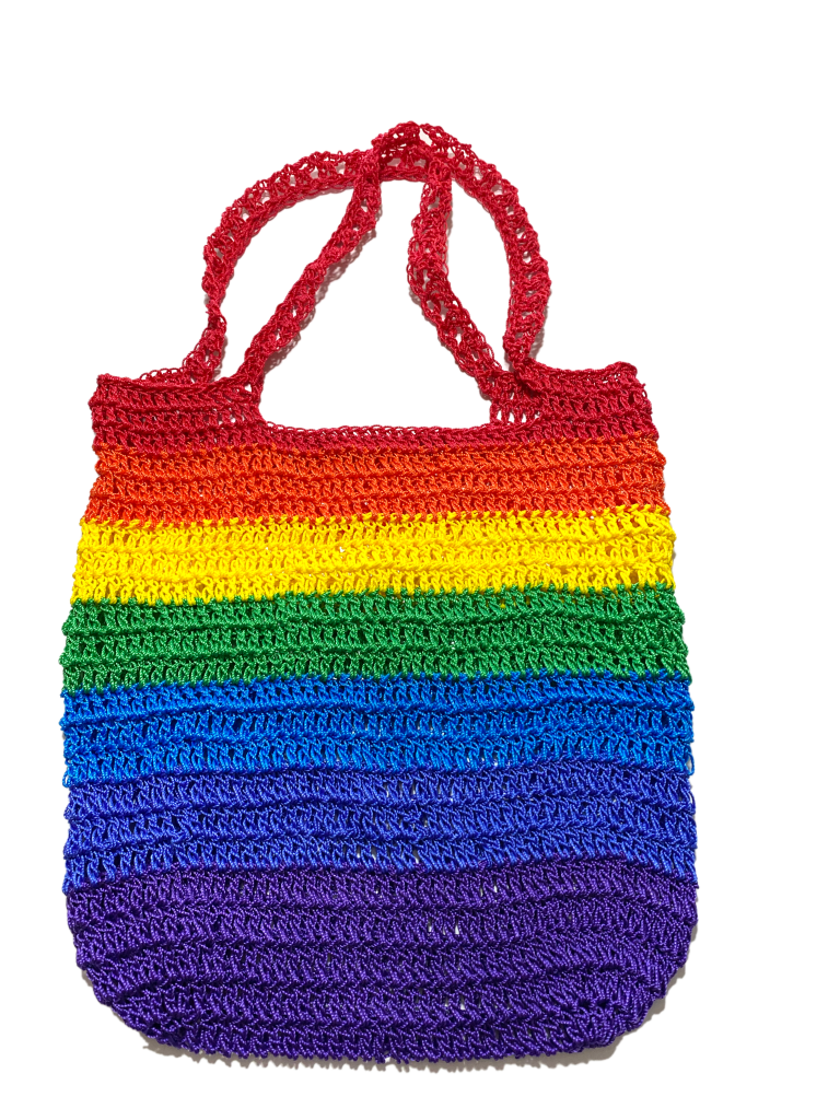 How to Crochet Easy for Beginner Rainbow Striped Bag Kristin Omdahl