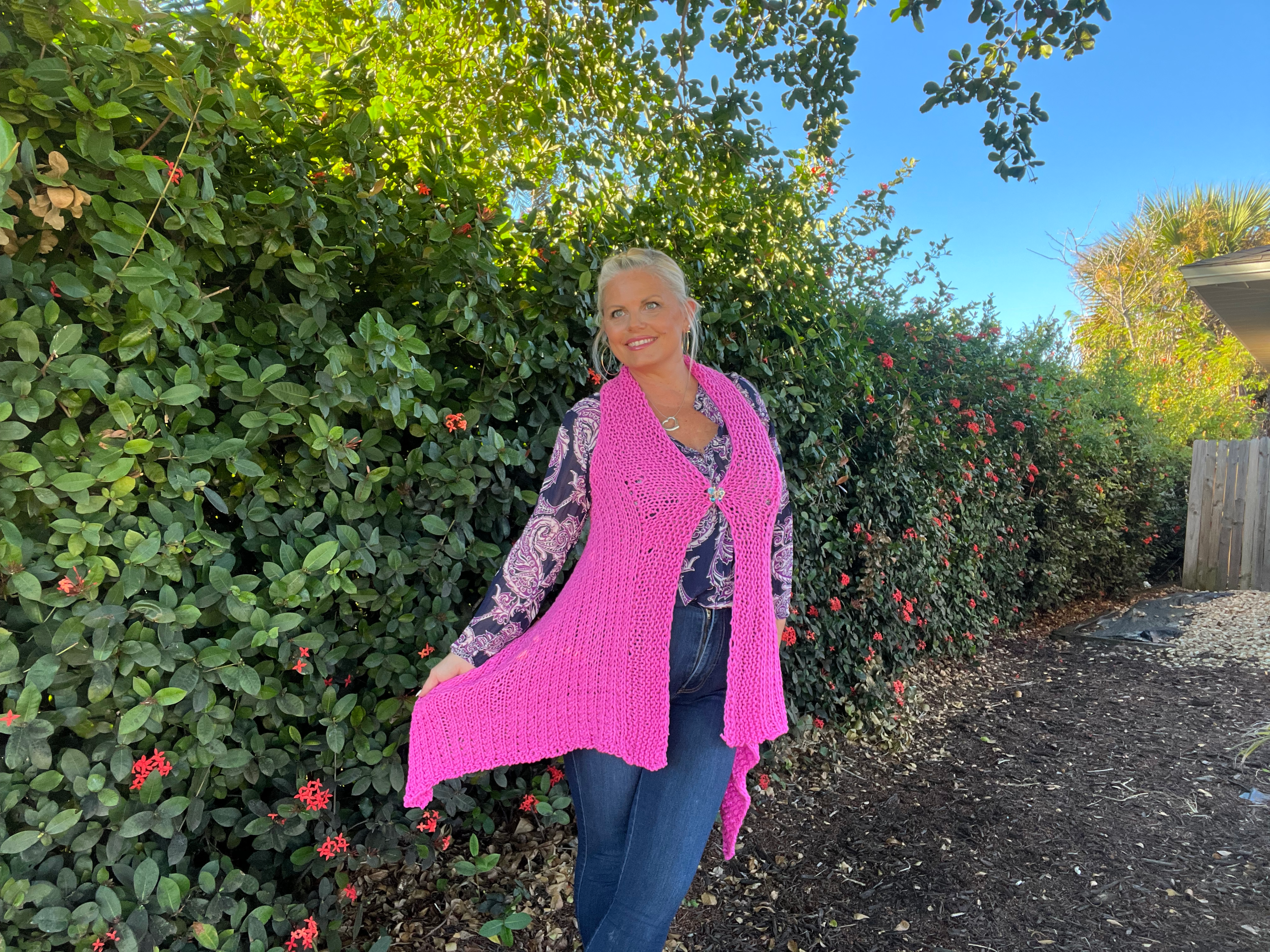 Posie Knit Cardi Wrap Vest Pattern - Image 5