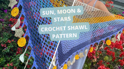 Sun Moon and Stars Crochet Shawl Pattern