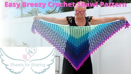 easy breezy crochet shawl pattern by Kristin Omdahl