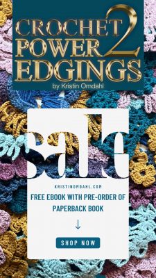 Cover art of Crochet Power 2: Edgings Book with a sale promotion for preorder.