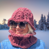 honey rose textured crochet hat and cowl pattern