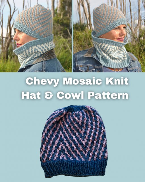 Chevy Mosaic Knit Hat & Cowl Patterns