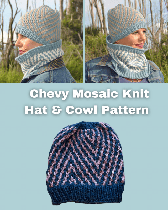 Chevy Mosaic Knitting Hat & Cowl Patterns Kristin Omdahl