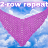 Iona easy 2 row repeat crochet shawl pattern