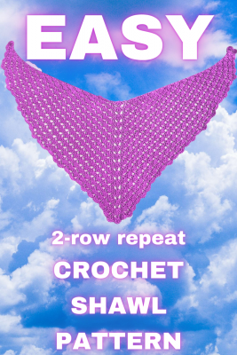 easy 2 row repeat crochet shawl pattern