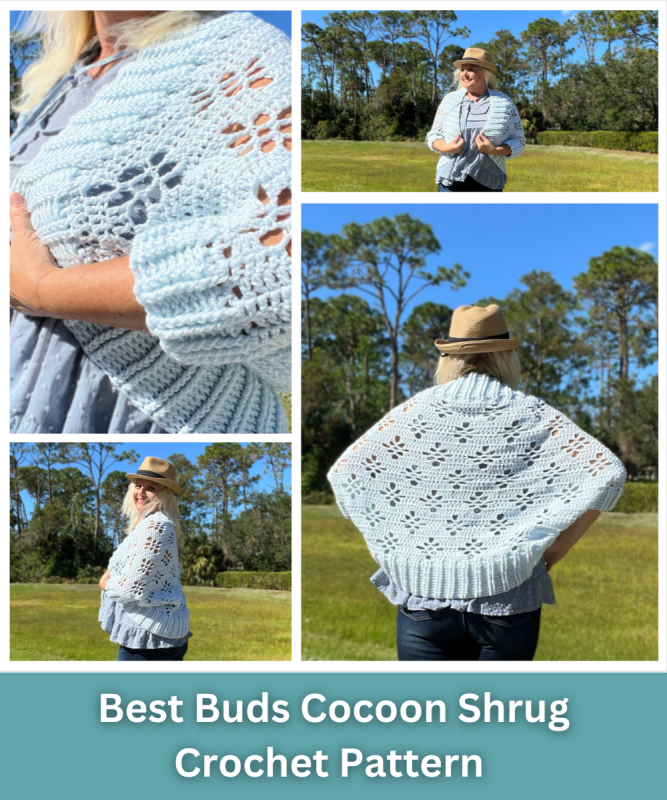 Best Buds Cocoon Shrug Crochet Pattern by Kristin Omdahl