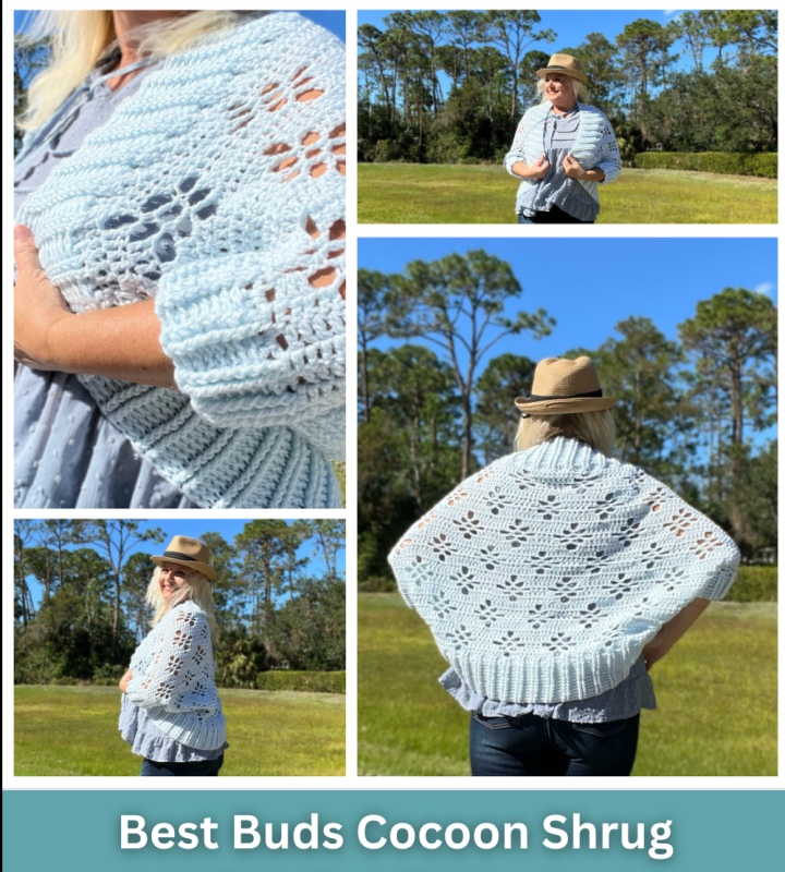 Best Buds Cocoon Shrug Crochet Pattern by Kristin Omdahl