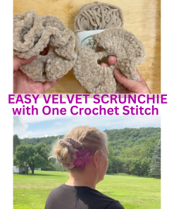 Jeannie Velvet Crochet Scrunchies Digital Download Pattern