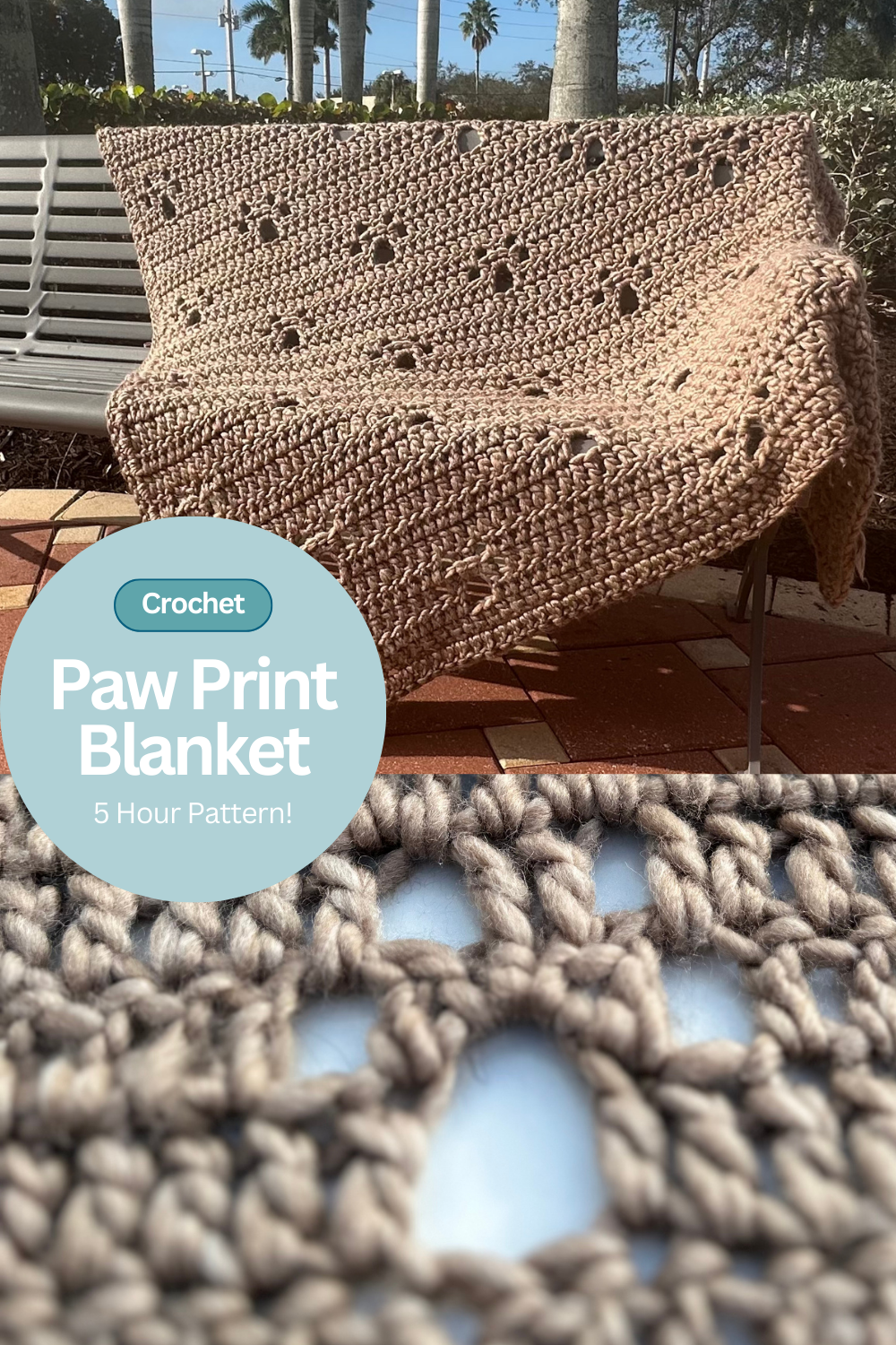 Paw Print Crochet Blanket Pattern