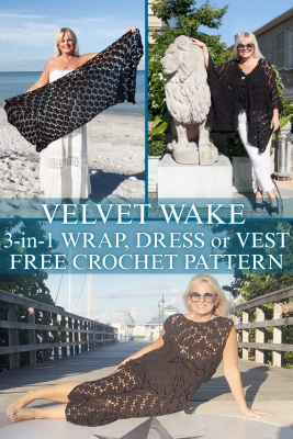 Velvet Wake Free Crochet Pattern Wrap Dress or Vest 