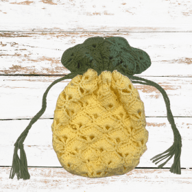Pineapple Pouch Drawstring Bag Crochet Pattern (Ad-Free PDF)