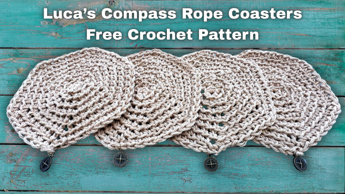 Luca's Compass Rope Coasters free Crochet Pattern