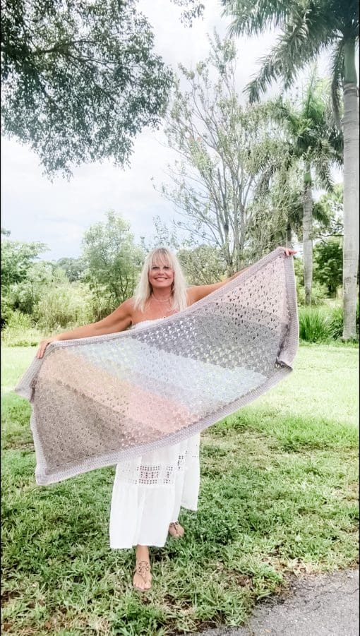 Driftwood Horizon Bias Wrap Shawl | Ad-Free PDF Crochet Pattern