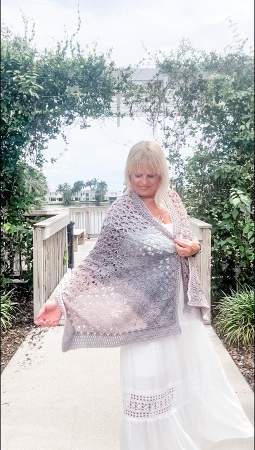 Driftwood Horizon Bias Wrap Shawl | Ad-Free PDF Crochet Pattern - Image 5