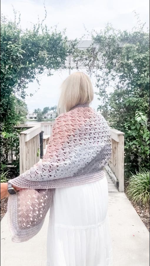 Driftwood Horizon Bias Wrap Shawl | Ad-Free PDF Crochet Pattern - Image 6