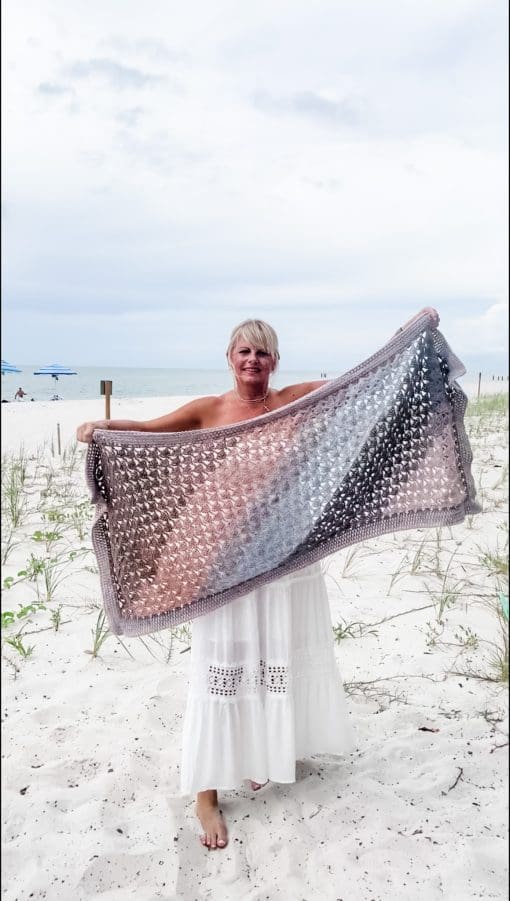 Driftwood Horizon Bias Wrap Shawl | Ad-Free PDF Crochet Pattern - Image 7