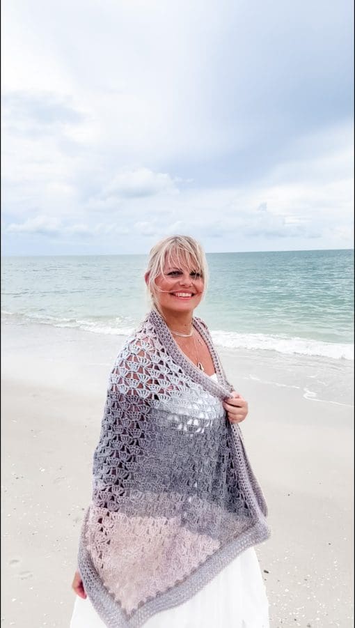 Driftwood Horizon Bias Wrap Shawl | Ad-Free PDF Crochet Pattern - Image 13