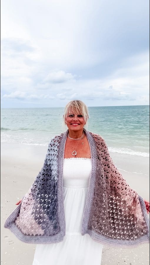 Driftwood Horizon Bias Wrap Shawl | Ad-Free PDF Crochet Pattern - Image 12