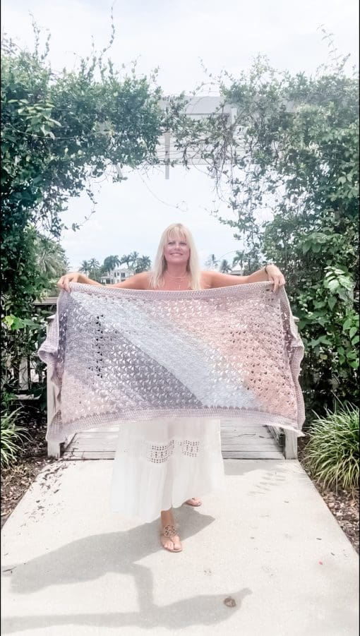 Driftwood Horizon Bias Wrap Shawl | Ad-Free PDF Crochet Pattern - Image 3