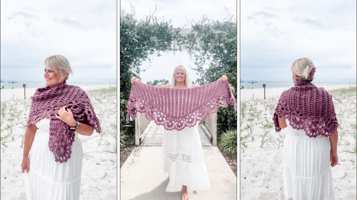 Seafarer's Song Shawlette Free Crochet Pattern by Kristin Omdahl