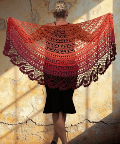 Ember Rise Crochet Shawl | Ad-free PDF Pattern