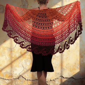 Ember Rise Crochet Shawl | Ad-free PDF Pattern