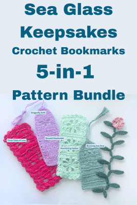 Sea Glass Keepsakes 5-in-1 Crochet Bookmarks Crochet Pattern Bundle
